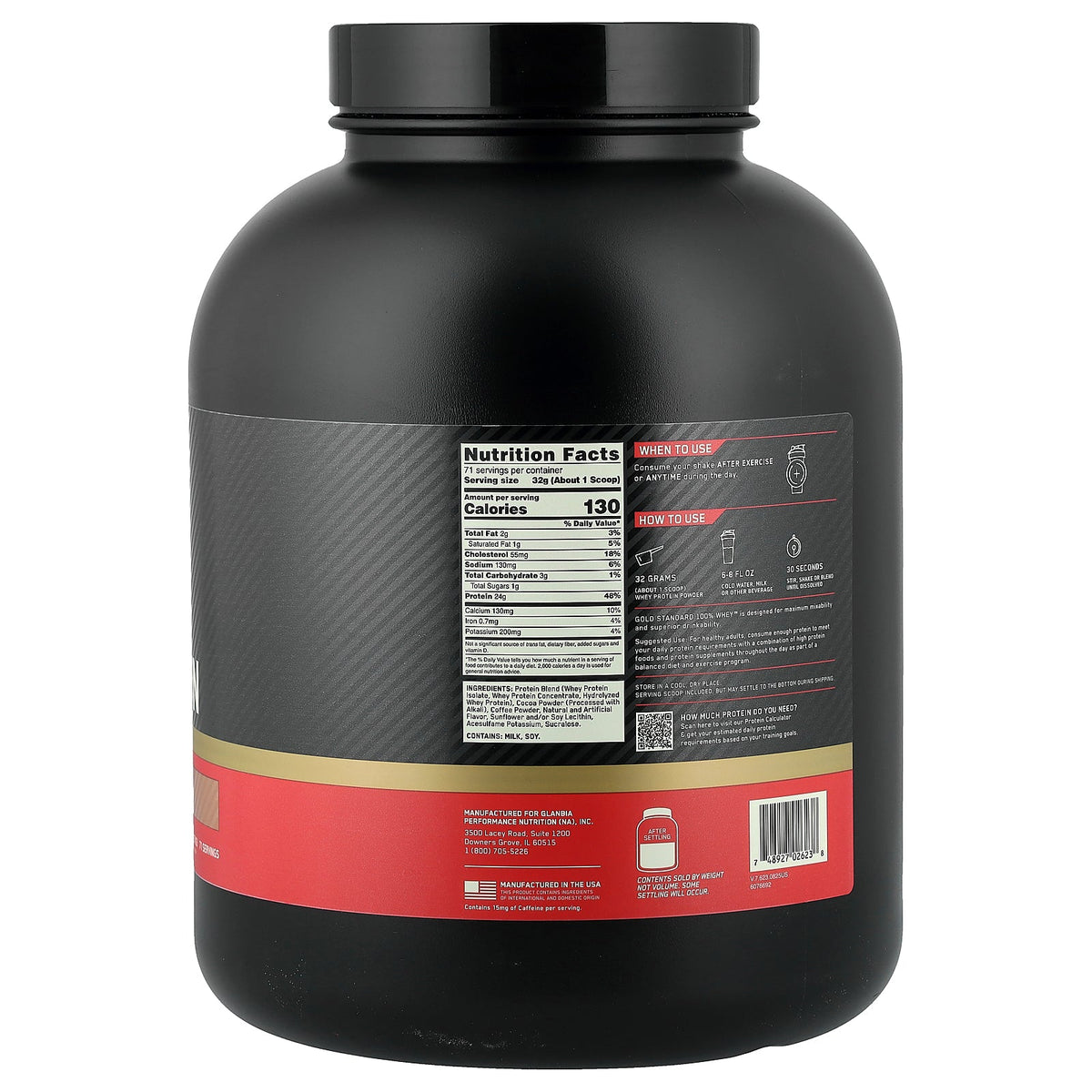 Optimum Nutrition, Gold Standard® 100% Whey Protein, Mocha Cappuccino, 5 lb (2.27 kg)