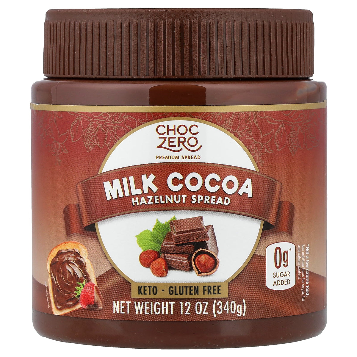ChocZero, Milk Cocoa Hazelnut Spread, 12 oz (340 g)