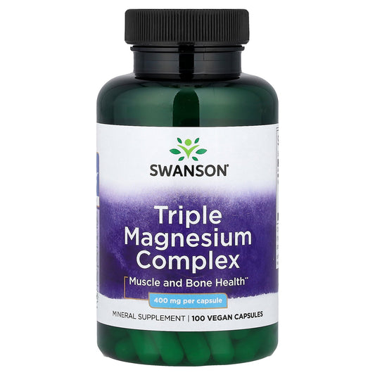Swanson Vitamins, Triple Magnesium Complex, 400 mg, 100 Vegan Capsules