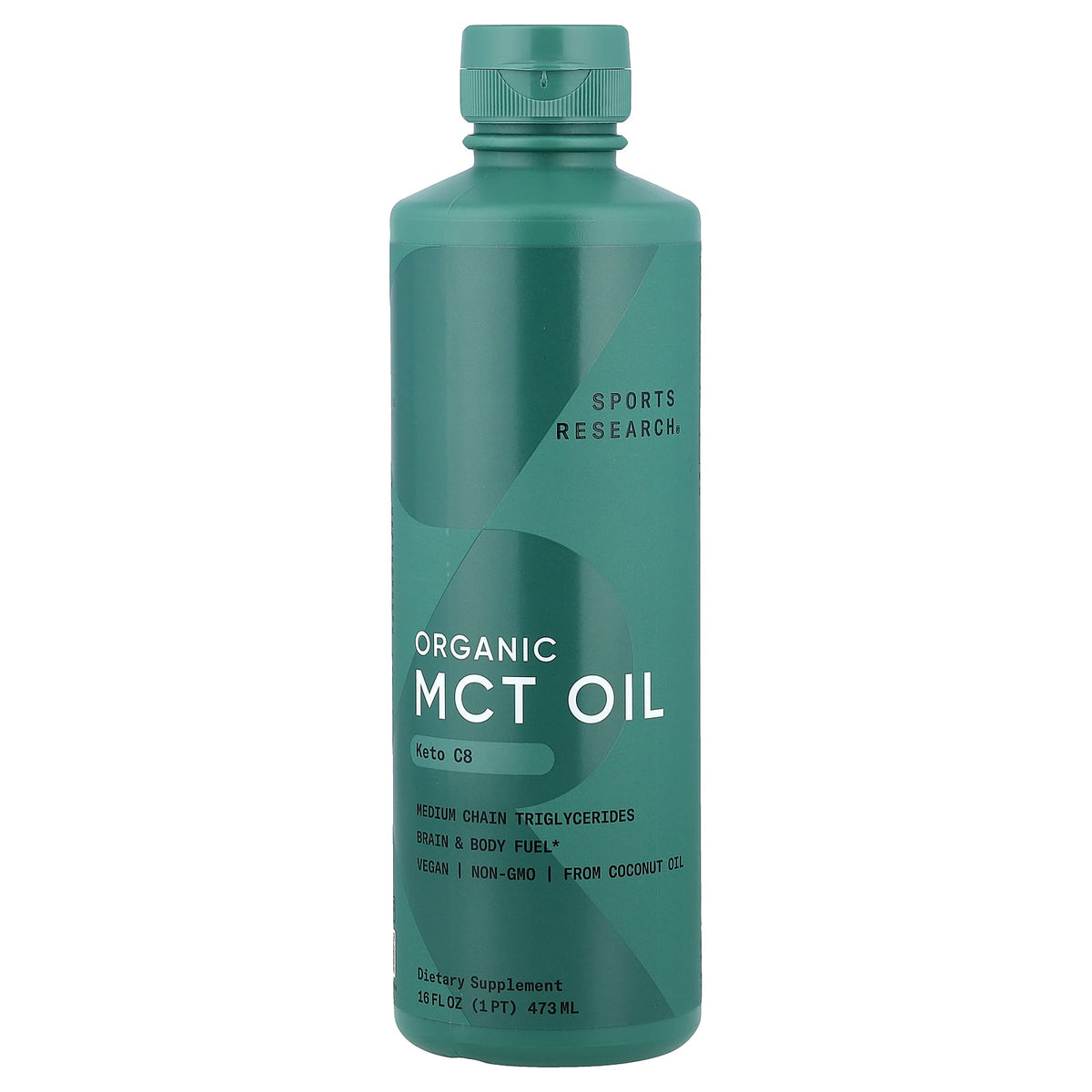 Sports Research, Organic MCT Oil, Keto C8, 16 fl oz (473 ml)