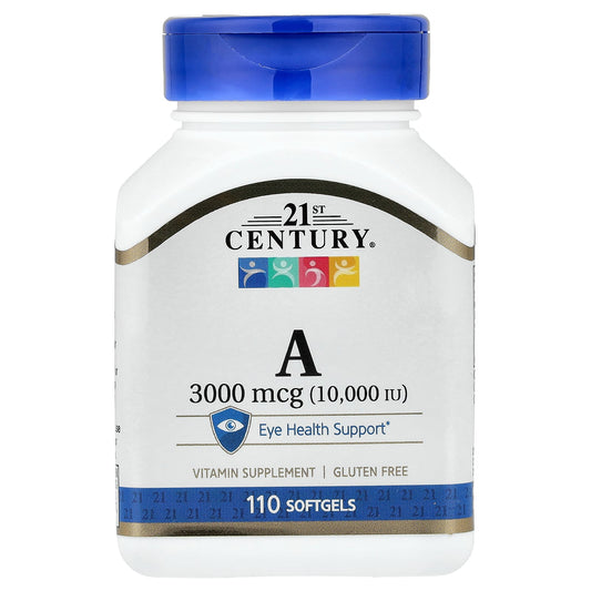 21st Century, Vitamin A, 3,000 mcg (10,000 IU), 110 Softgels