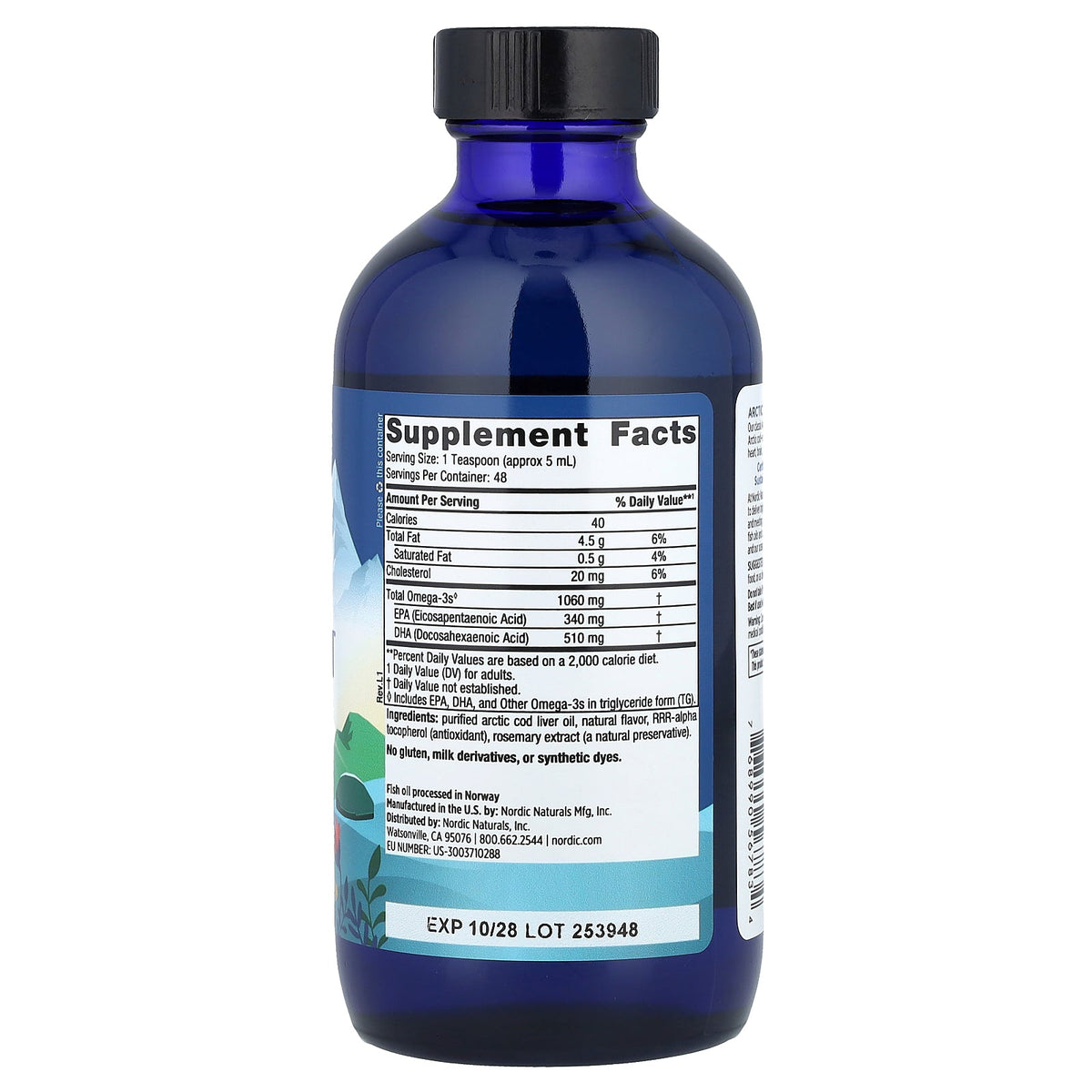 Nordic Naturals, Arctic Cod Liver Oil™, Strawberry, 8 fl oz (237 ml)