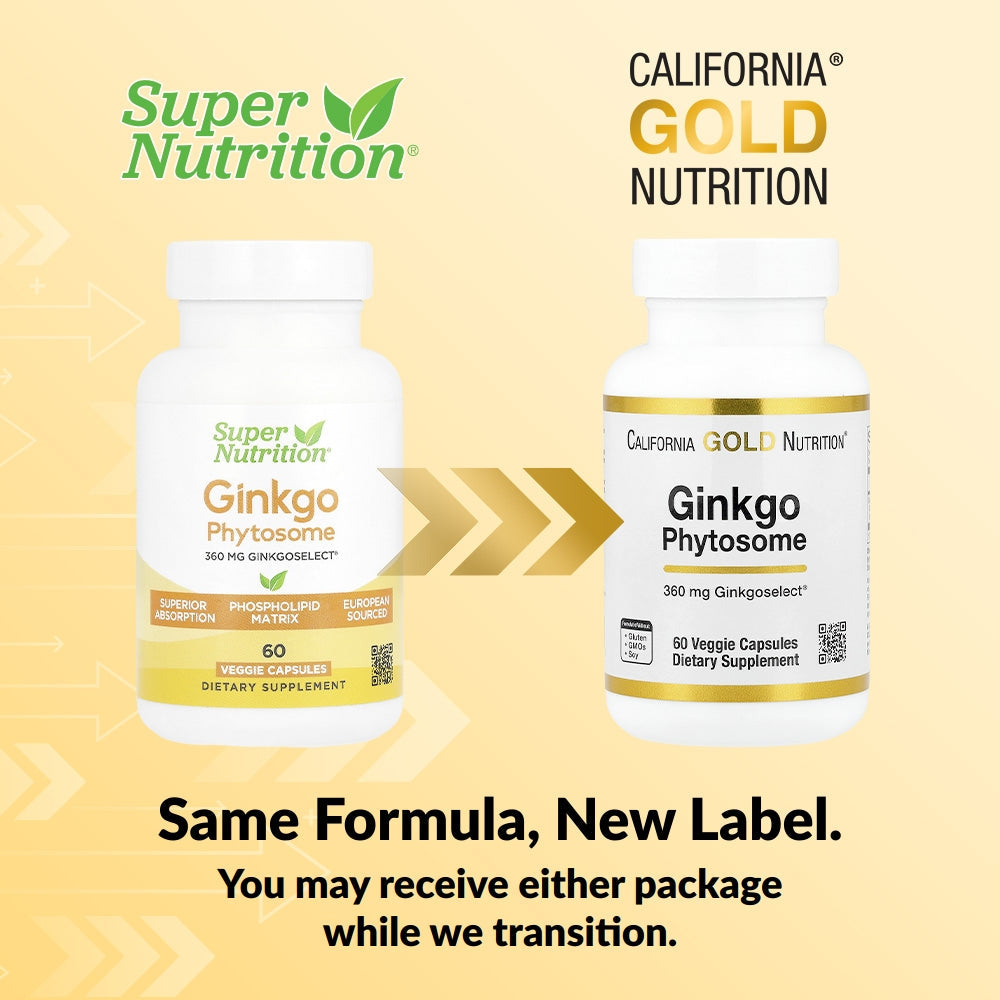 California Gold Nutrition, Ginkgo Phytosome, 360 mg, 60 Veggie Capsules