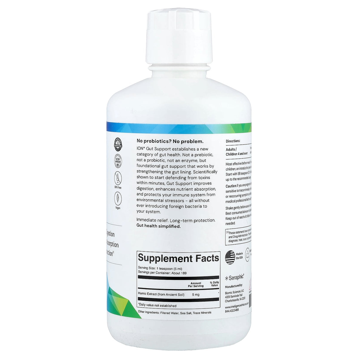 ION Intelligence of Nature, Gut Support, 32 fl oz (946 ml)