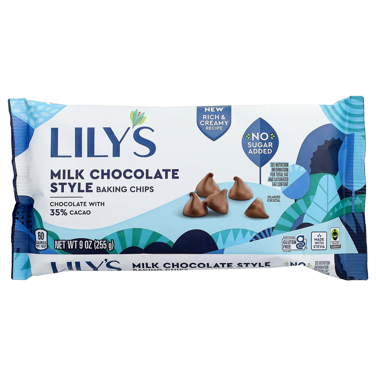Lily's Sweets, Baking Chips, Milk Chocolate Style, 35% Cacao, 9 oz (255 g)
