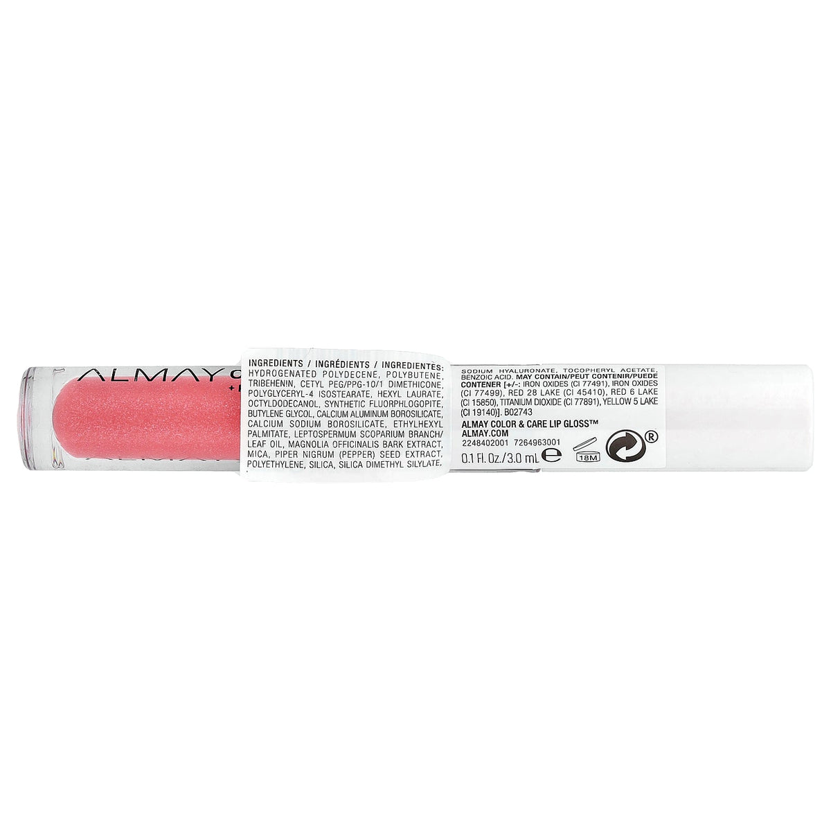 Almay, Color & Care Lip Gloss™, 100 Pink Twilight, 0.1 fl oz (3 ml)