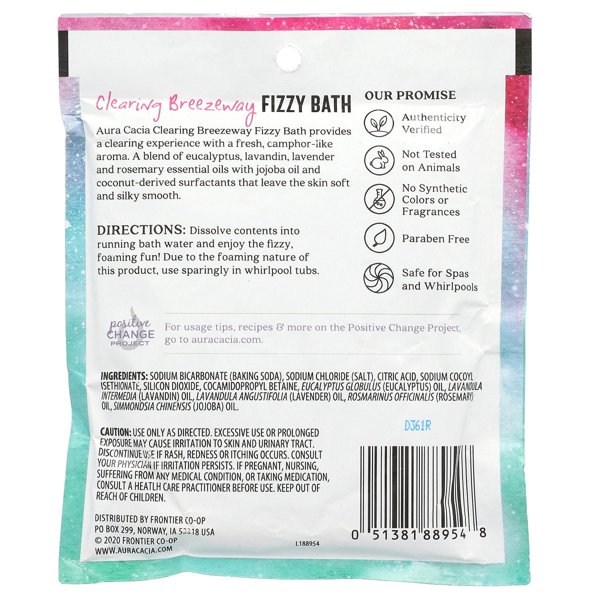 Aura Cacia, Fizzy Bath, Clearing Breezeway, 2.5 oz (70.9 g)