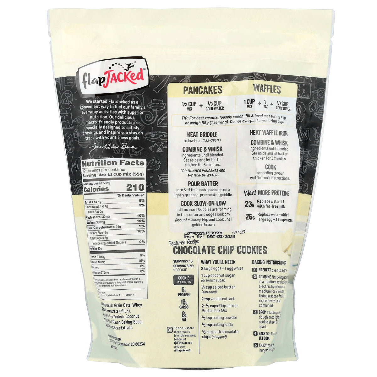 FlapJacked, Protein Pancake & Baking Mix, Buttermilk, 24 oz (680 g)