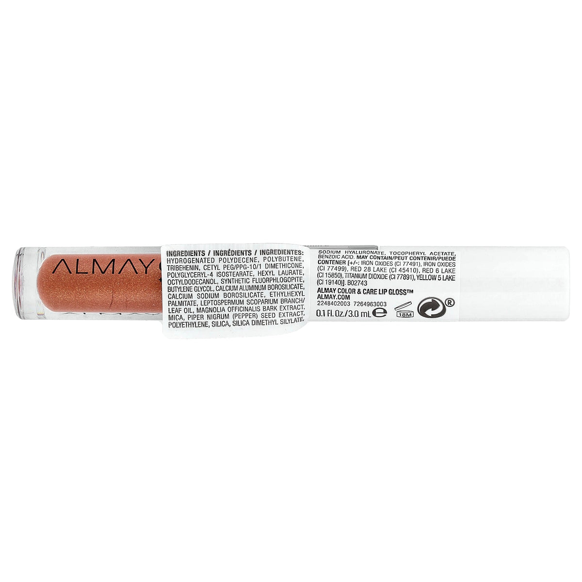 Almay, Color & Care Lip Gloss™, 300 Glitters Gold, 0.1 fl oz (3 ml)