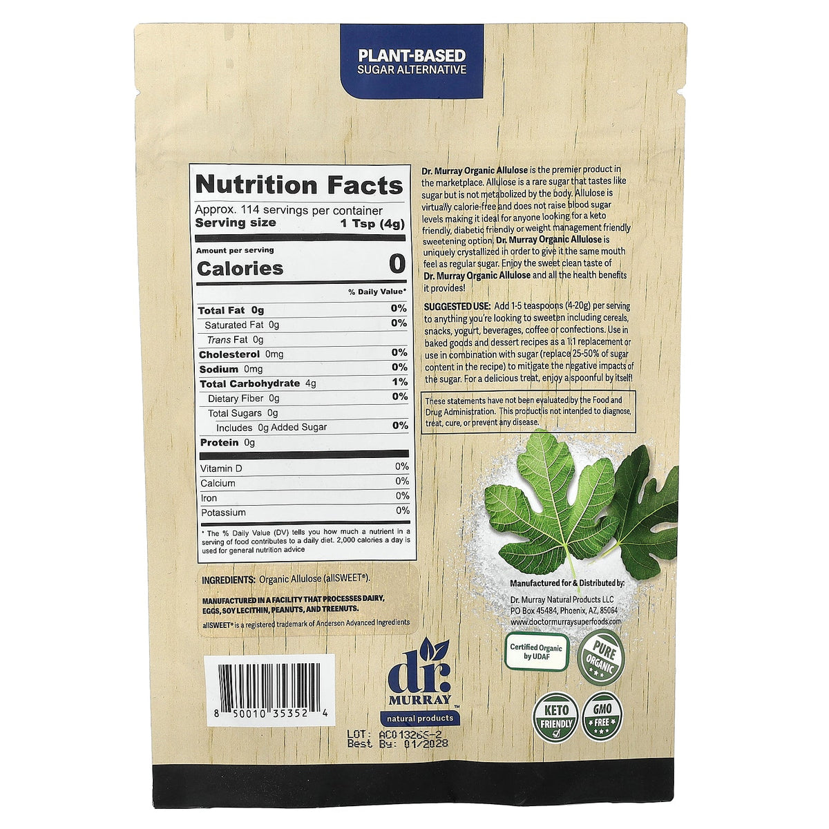 Dr. Murray's, Organic Allulose, 12 oz (340 g)