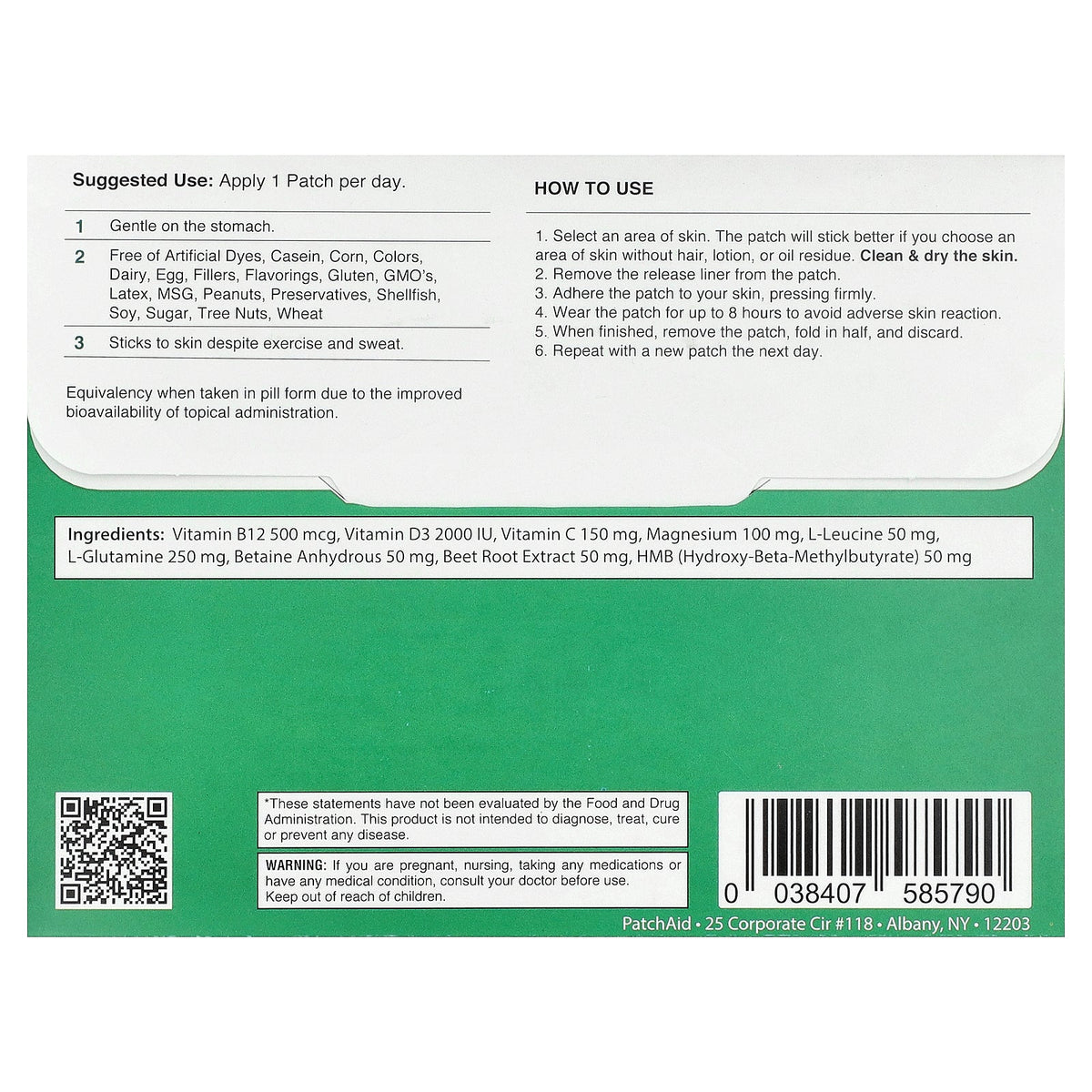 PatchAid, Performance & Recovery Support Patch, 30 Patches
