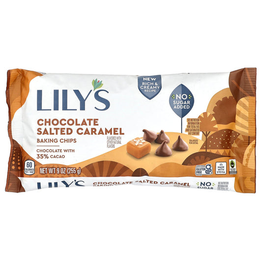 Lily's Sweets, Baking Chips, Chocolate Salted Caramel, 9 oz (255 g)