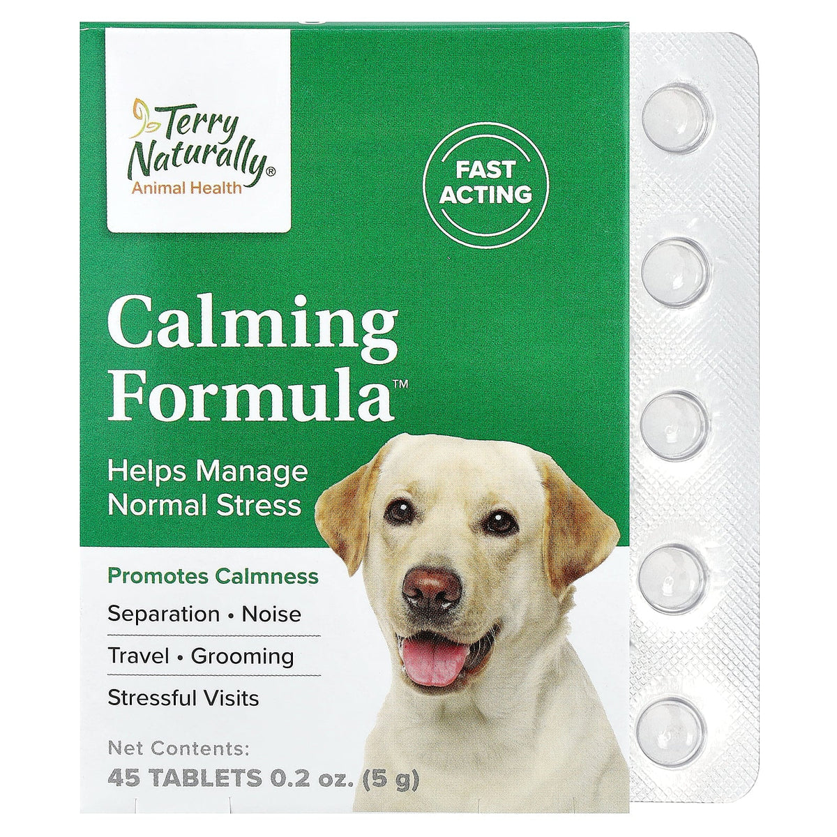 Terry Naturally, Calming Formula™, For Dogs, 45 Tablets, 0.2 oz (5 g)