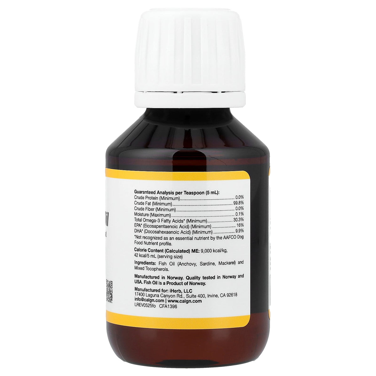 California Gold Nutrition, Pet, Omega-3 Fish Oil, For Cats & Dogs, 3.3 fl oz (100 ml)