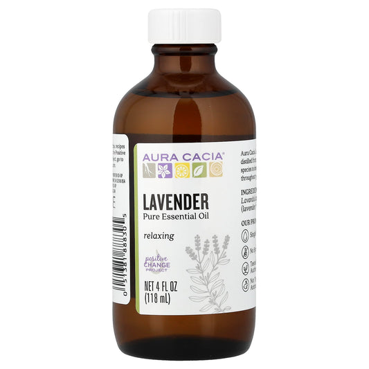 Aura Cacia, Pure Essential Oil, Lavender, 4 fl oz (118 ml)