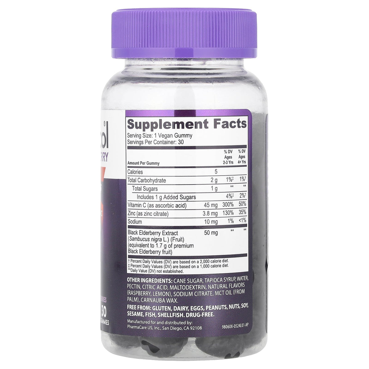 Sambucol, Kids Black Elderberry Gummies + Vitamin C  + Zinc, Ages 2+, 30 Gummies