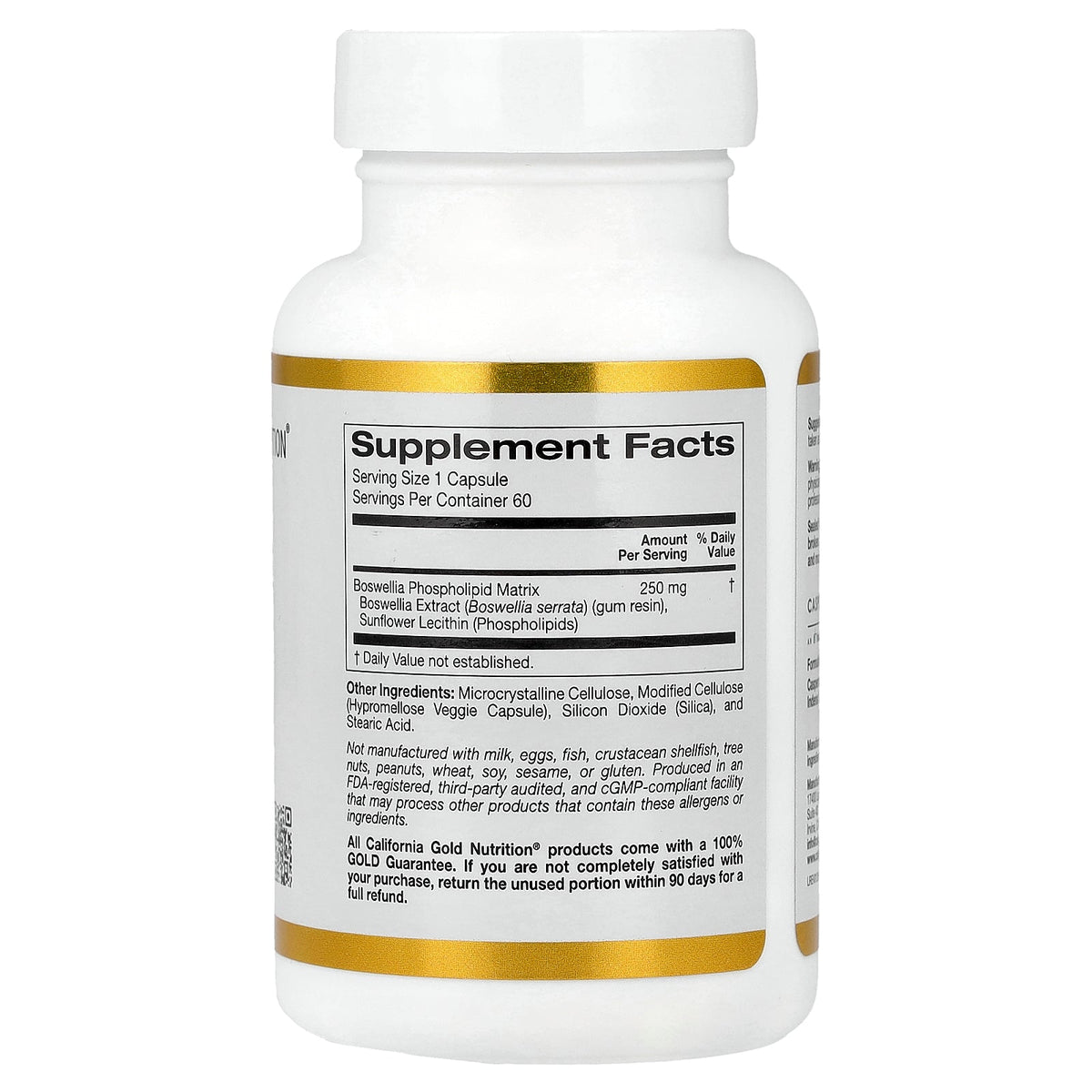 California Gold Nutrition, Boswellia Serrata Phytosome with Sunflower Lecithin, 250 mg, 60 Veggie Capsules