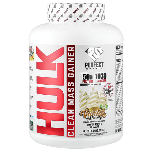 PERFECT Sports, Hulk Clean Mass Gainer, Vanilla Ice Cream, 5 lb (2.27 kg)