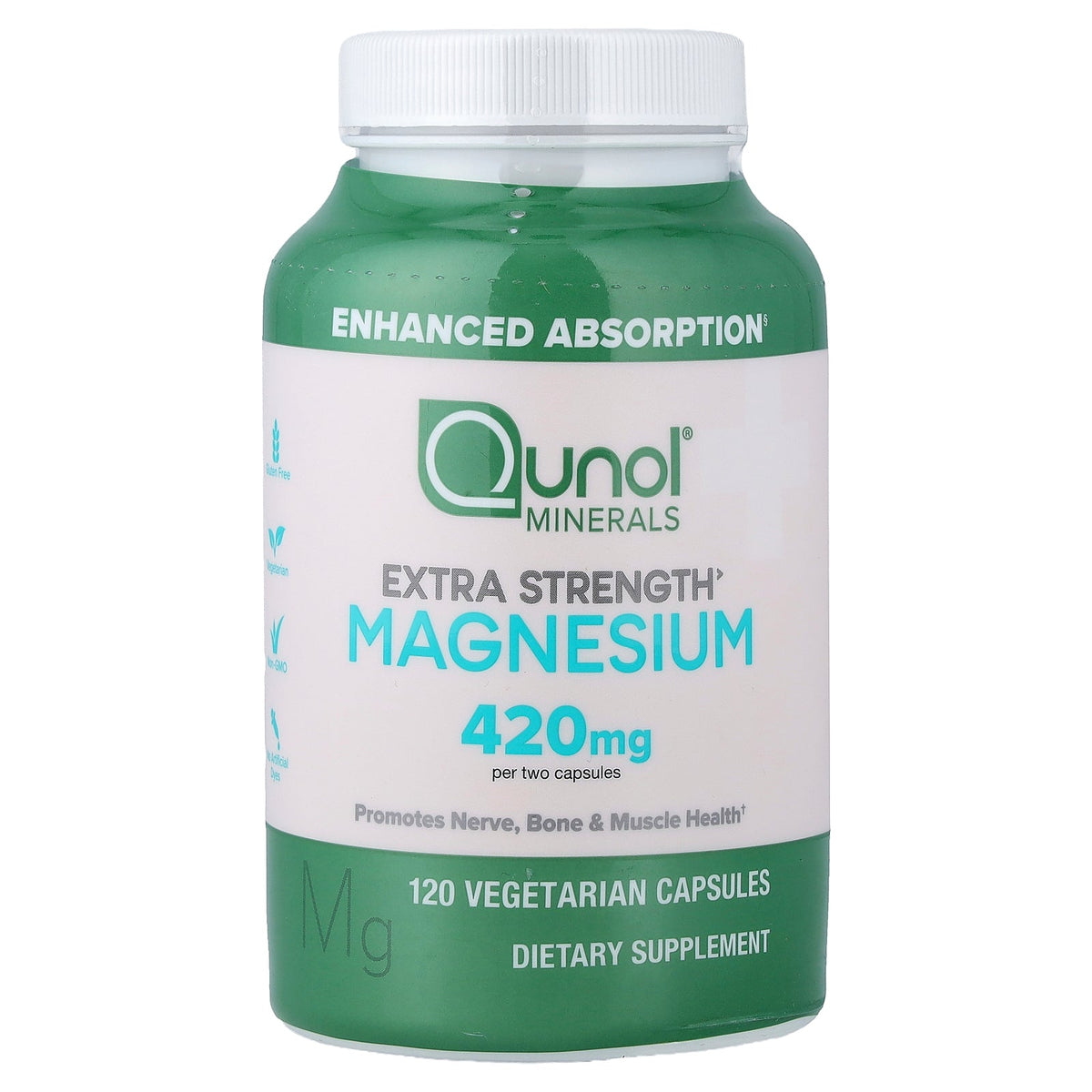 Qunol, Magnesium, 120 Vegetarian Capsules (210 mg per Capsule)