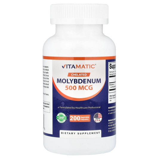 Vitamatic, Chelated Molybdenum, 500 mcg, 200 Vegetable Capsules