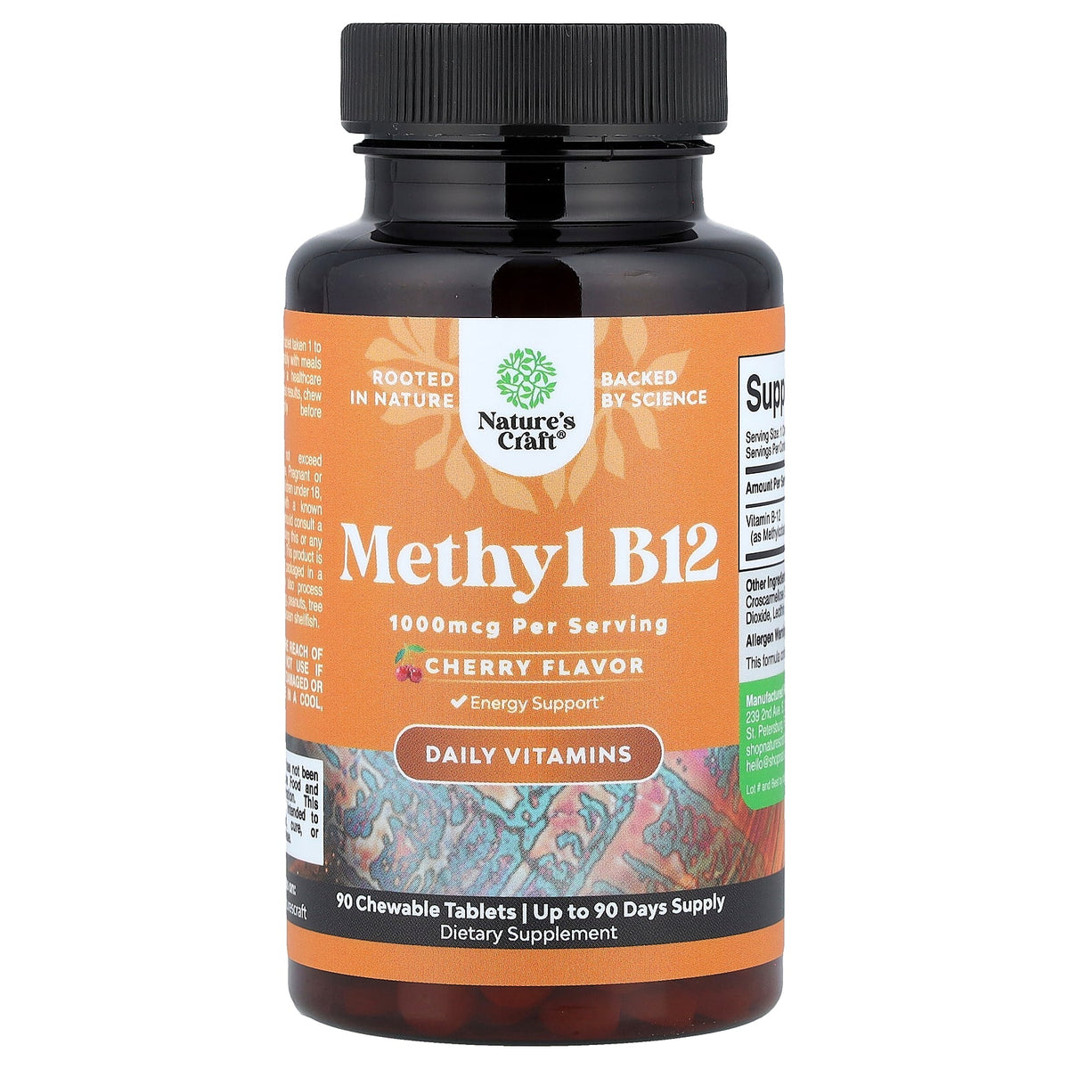 Nature's Craft, Methyl B12, Cherry, 1,000 mcg, 90 Chewable Tablets