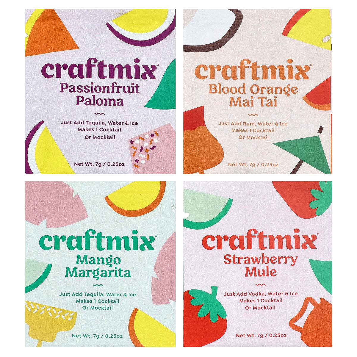 Craftmix, Cocktail Mix Packets, Variety Pack, 12 Packets, 2.96 oz, (84 g)
