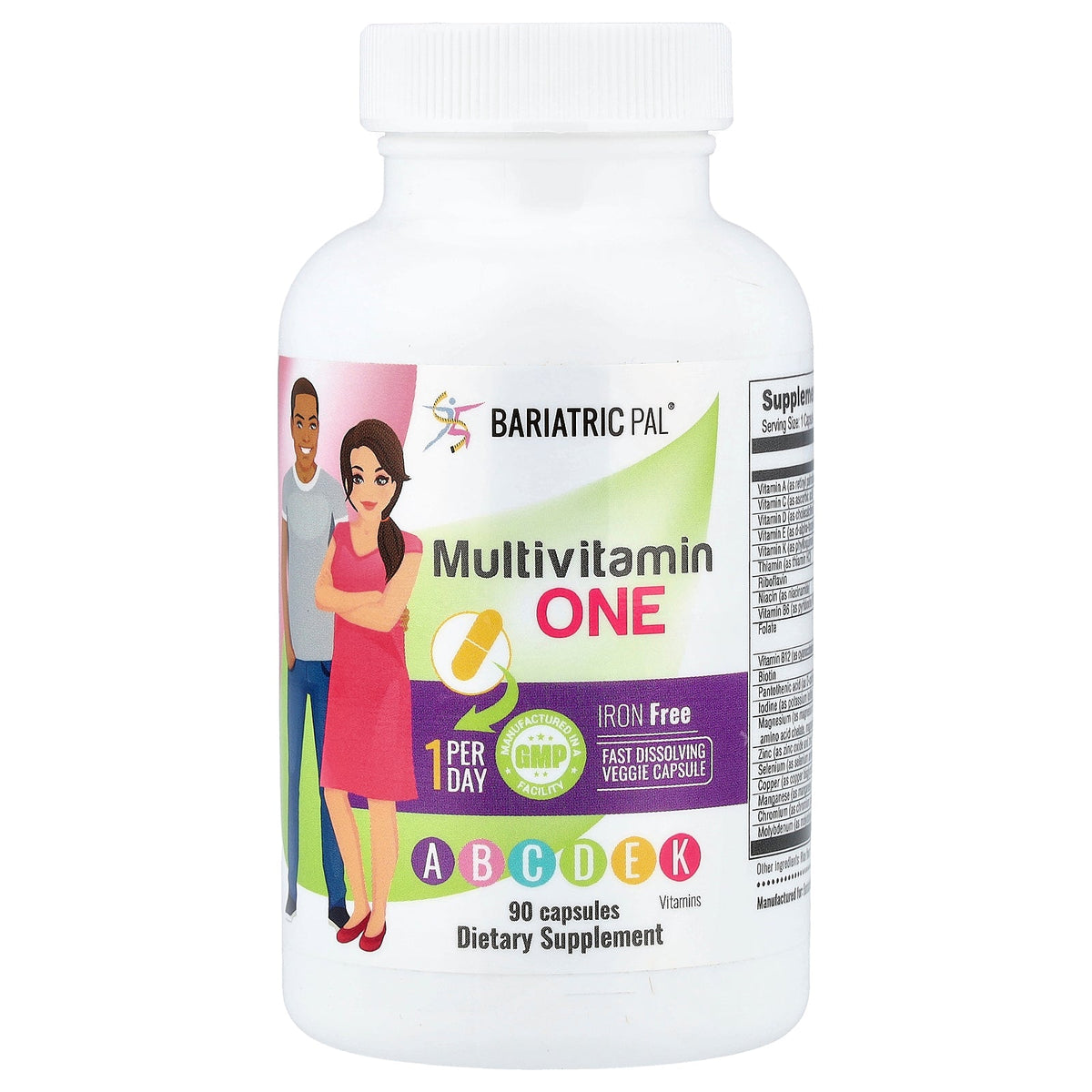 BariatricPal, Multivitamin One, Iron Free, 90 Capsules