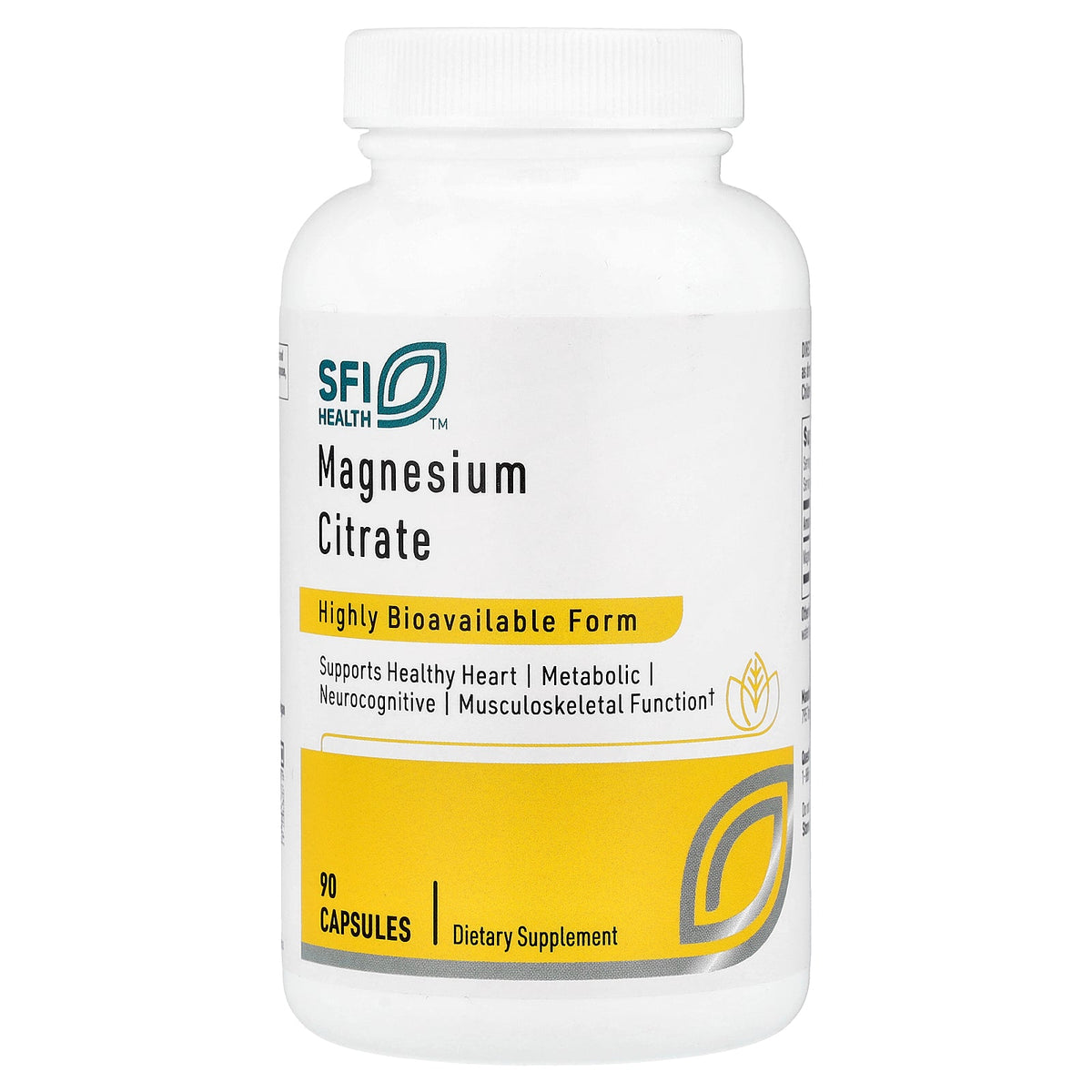SFI Health, Magnesium Citrate, 90 Capsules (150 mg per Capsule)