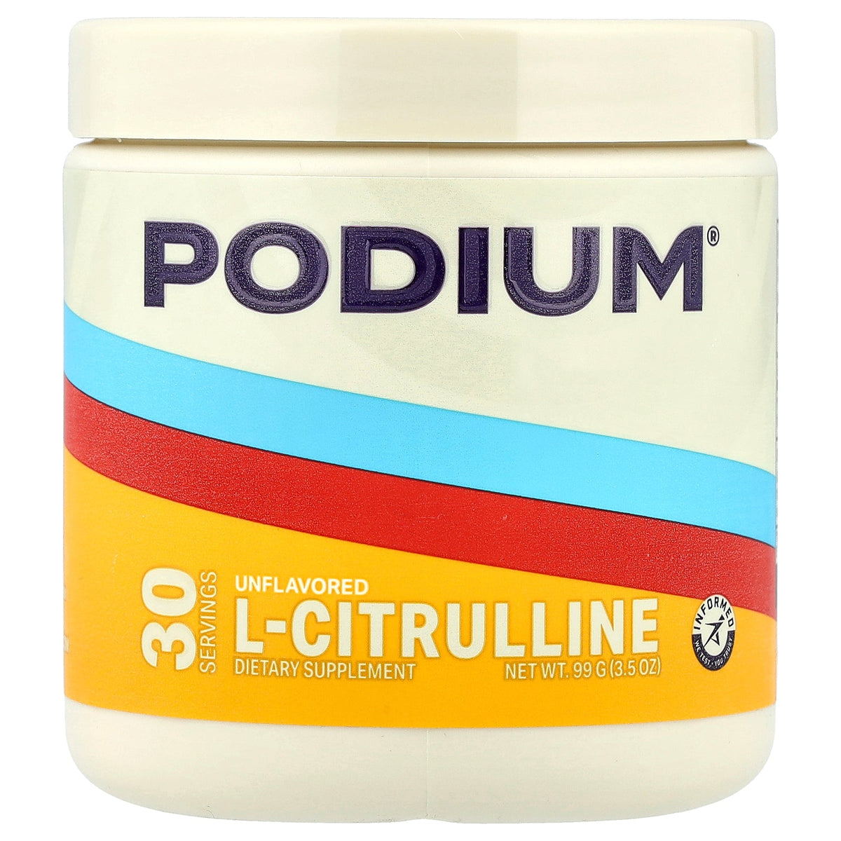 Podium Nutrition, L-Citrulline, Unflavored, 3.5 oz (99 g)