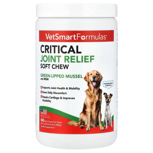 VetSmart Formulas, Critical Joint Relief Soft Chew, For Dogs, 60 Soft Chews, 6.3 oz (180 g)