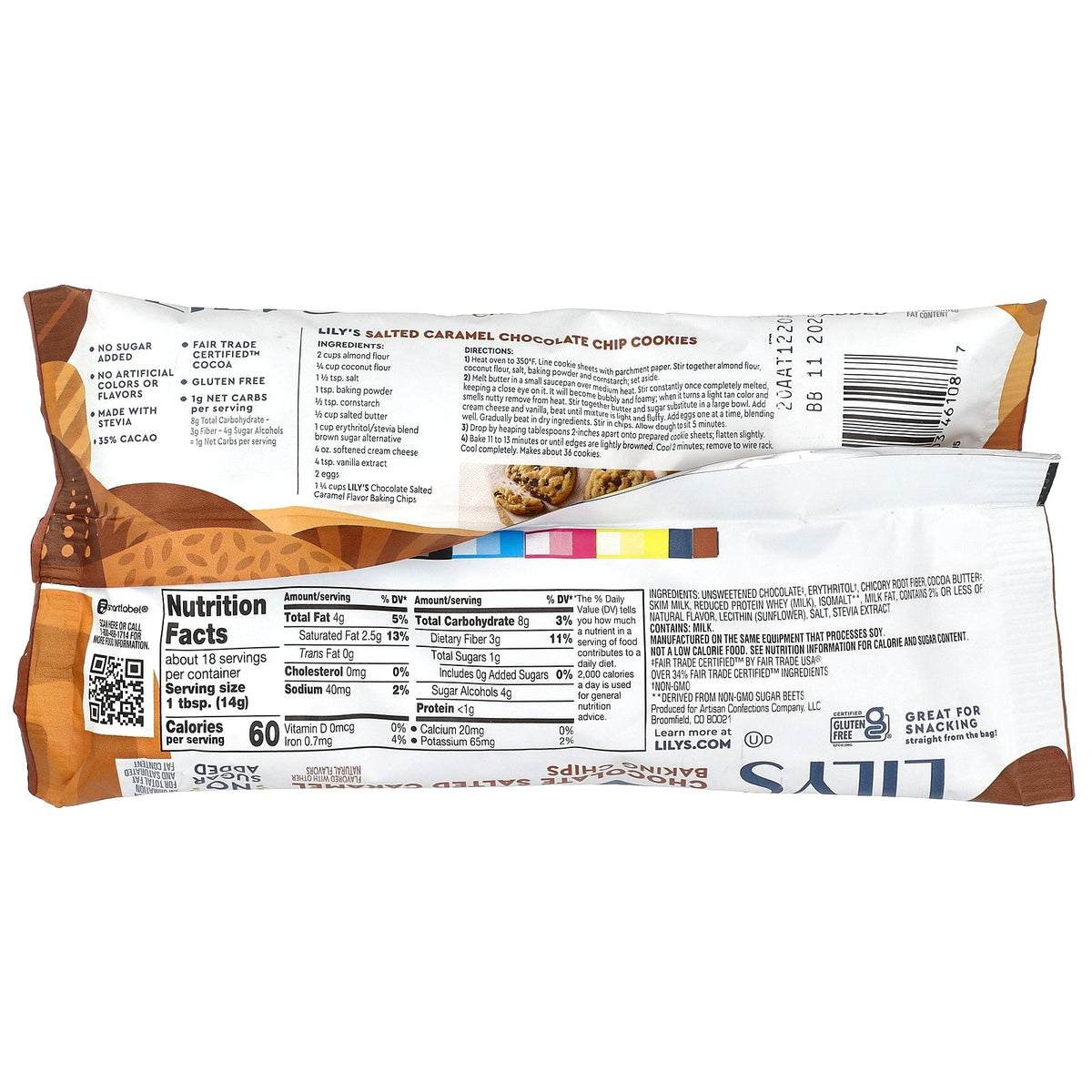 Lily's Sweets, Baking Chips, Chocolate Salted Caramel, 9 oz (255 g)