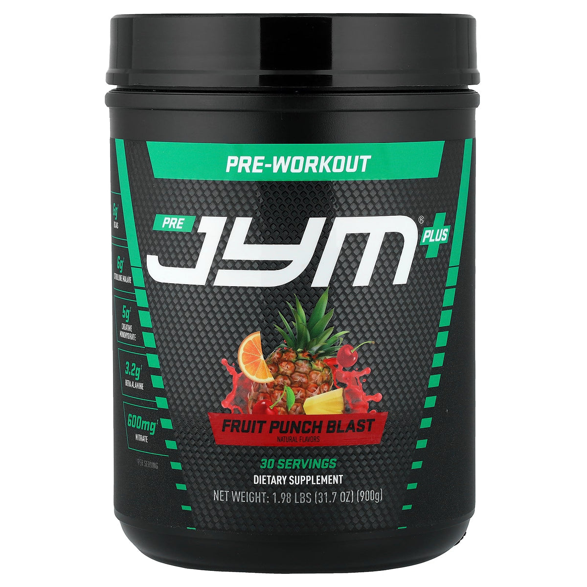 JYM Supplement Science, Pre JYM® Plus, Pre-Workout, Fruit Punch Blast, 1.98 lbs (900 g)