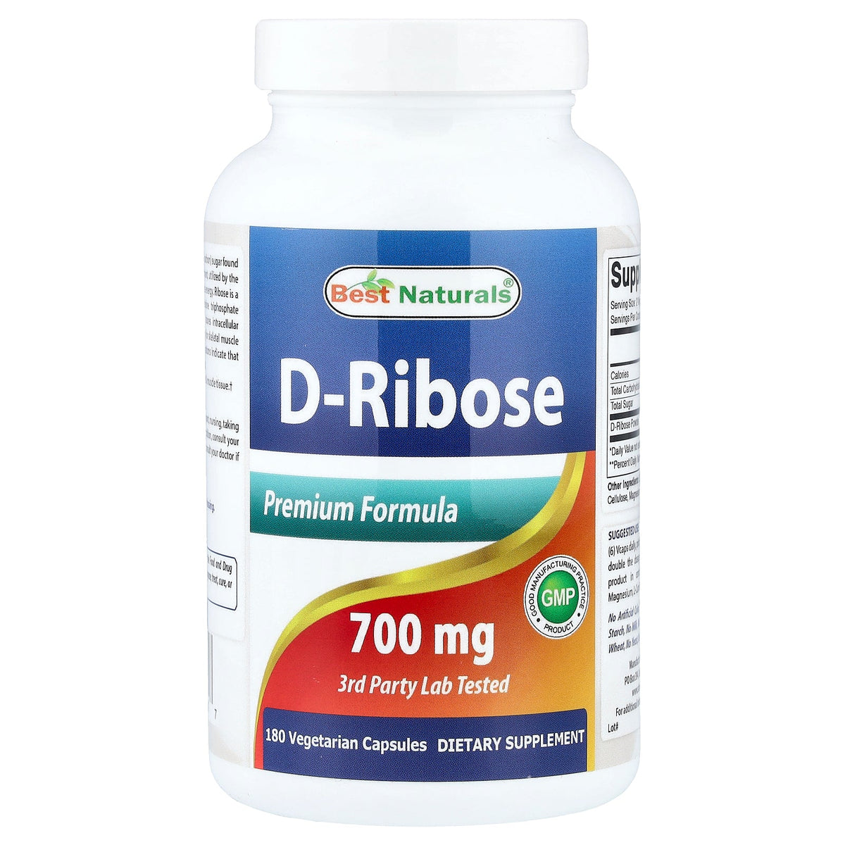 Best Naturals, D-Ribose, 700 mg, 180 Vegetarian Capsules