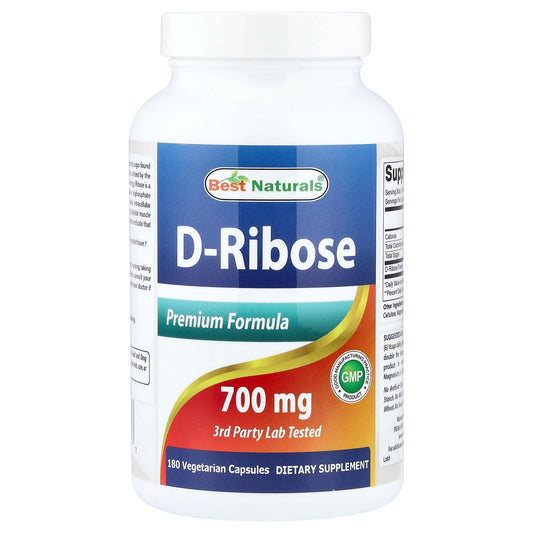 Best Naturals, D-Ribose, 700 mg, 180 Vegetarian Capsules