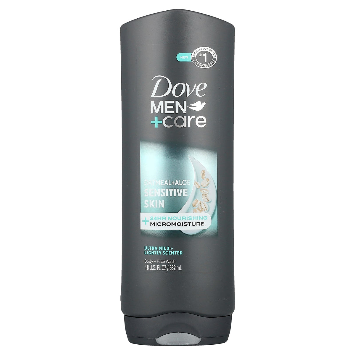 Dove, Men + Care, Body + Face Wash, Oatmeal + Aloe, Sensitive Skin, 18 fl oz (532 ml)