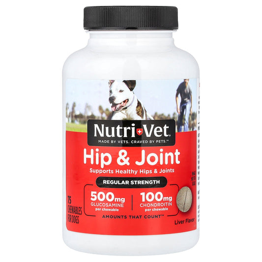 Nutri-Vet, Hip & Joint, Regular Strength, For Dogs, Liver, 75 Chewables