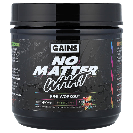 GAINS, No Matter What™, Pre-Workout, Sour Gummy, 15.56 oz (441 g)