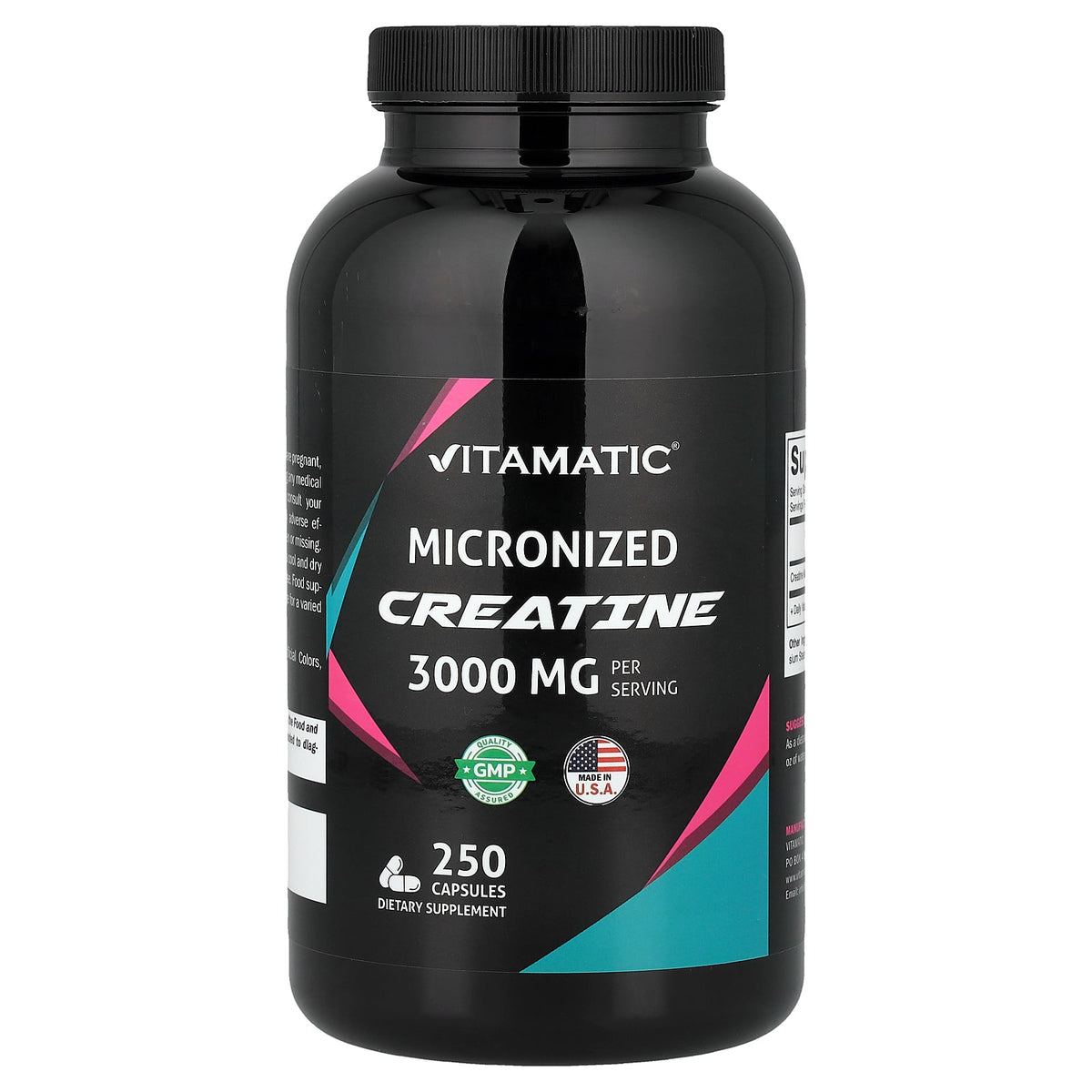 Vitamatic, Micronized Creatine, 250 Capsules (750 mg per Capsule)