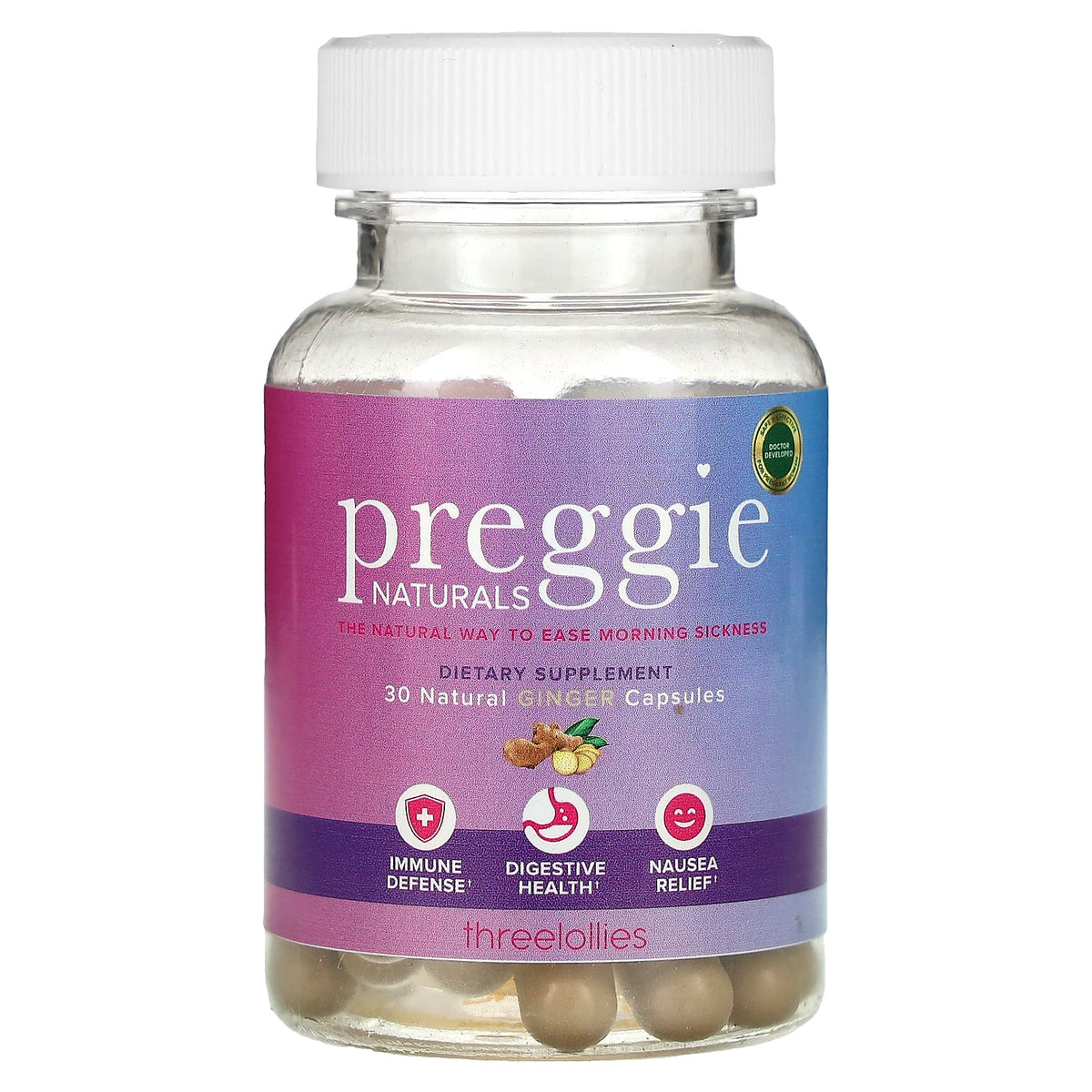 Preggie, Natural Ginger, 30 Capsules (500 mg per Capsule)