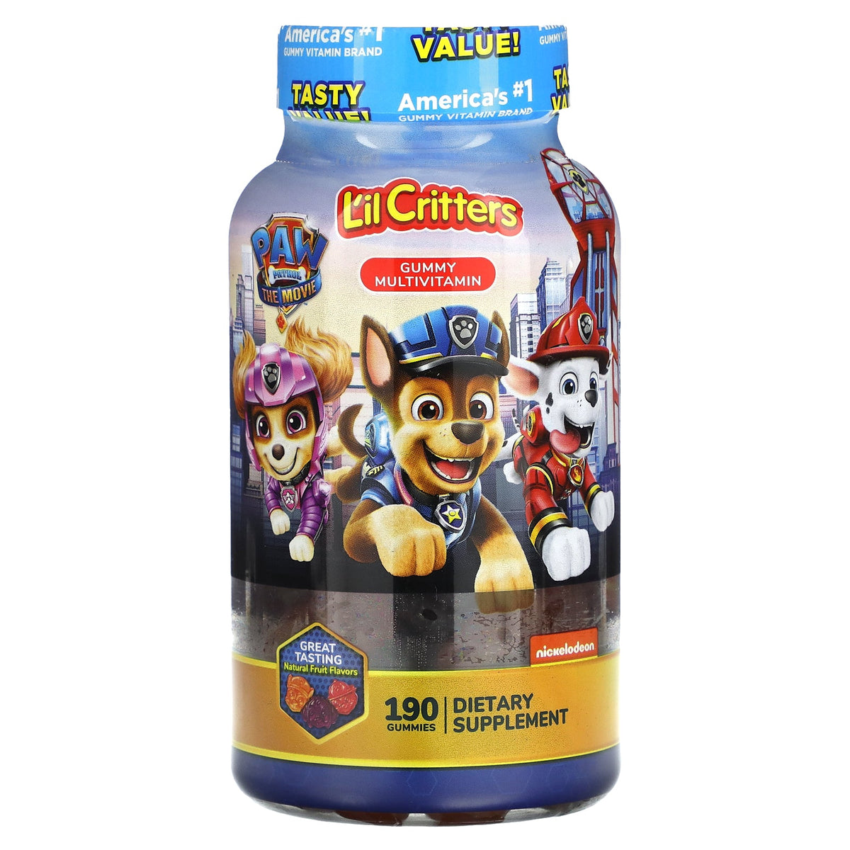 L'il Critters, Paw Patrol The Movie, Gummy Multivitamin, Natural Fruit, 190 Gummies