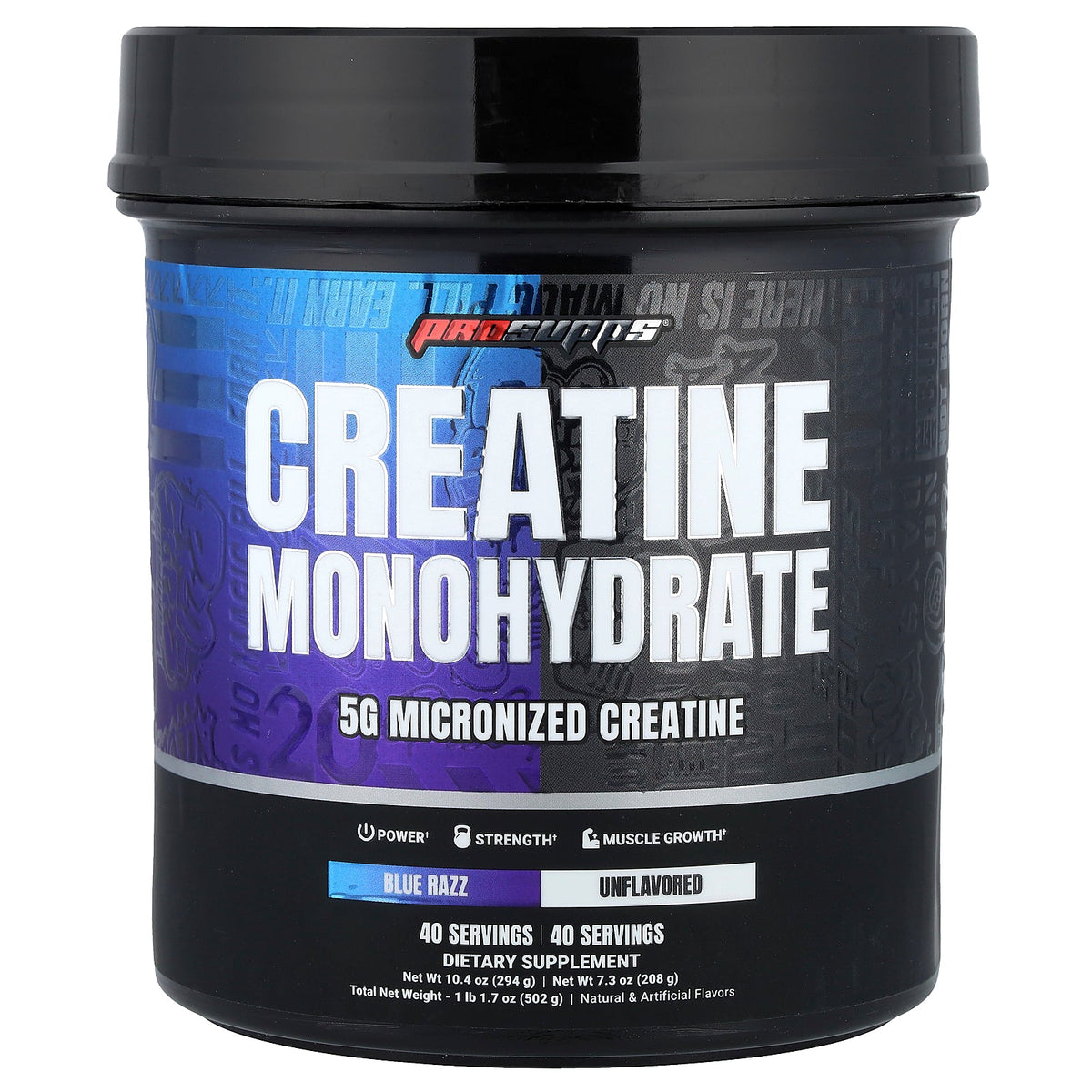 ProSupps, Creatine Monohydrate, Blue Razz & Unflavored, 1 lb 1.7 oz (502 g)