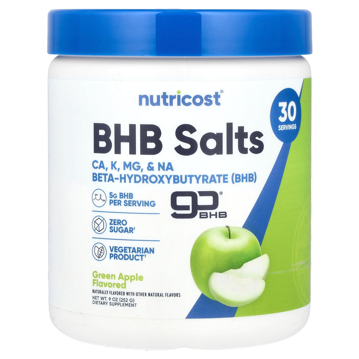 Nutricost, BHB Salts, goBHB®, Green Apple, 9 oz (252 g)