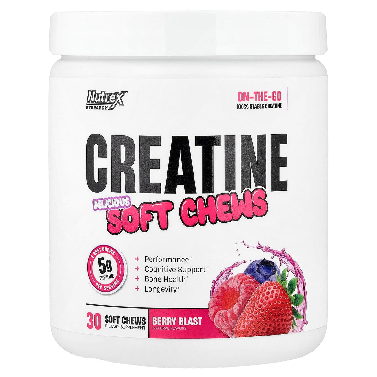 Nutrex Research, Creatine, Berry Blast, 30 Soft Chews