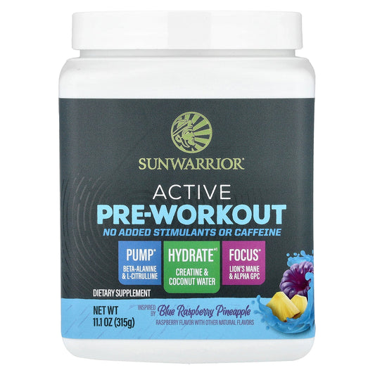 Sunwarrior, Active Pre-Workout, Blue Raspberry Pineapple, 11.1 oz (315 g)