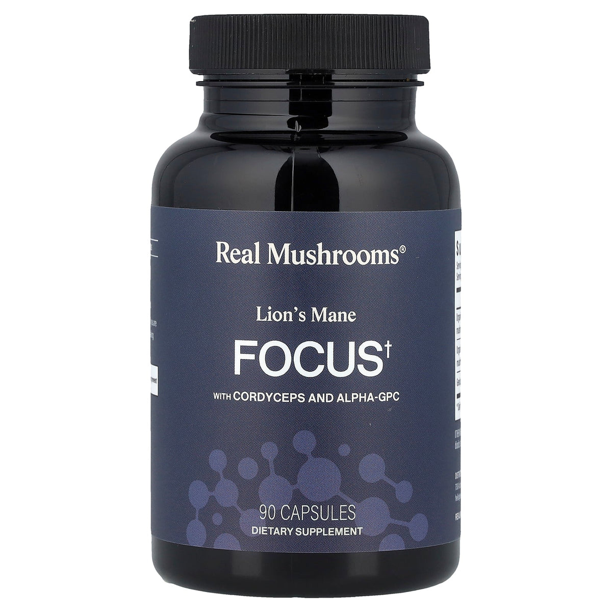 Real Mushrooms, Focus, Lions Mane with Cordyceps and Alpha-GPC, 90 Capsules