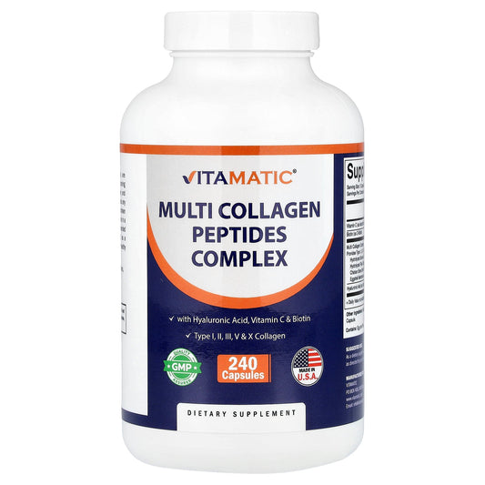 Vitamatic, Multi Collagen Peptides Complex, 240 Capsules