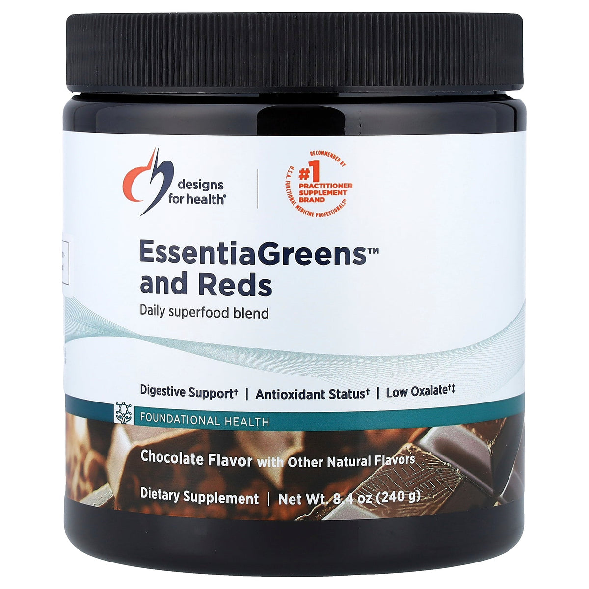 Designs For Health, EssentiaGreens™ and Reds, Chocolate, 8.4 oz (240 g)