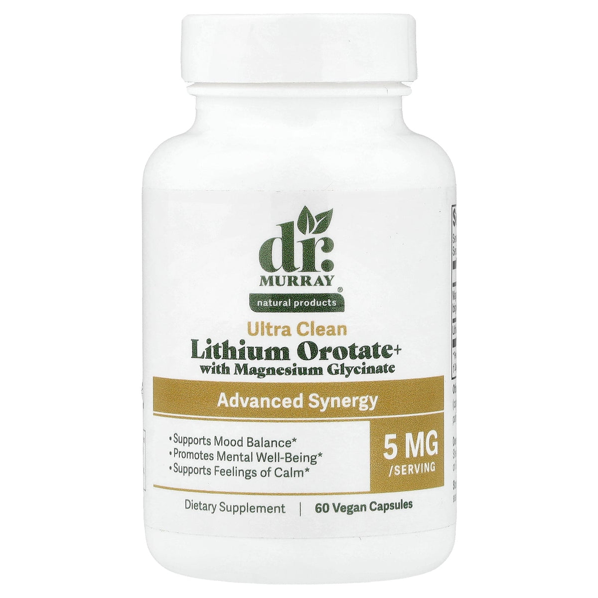 Dr. Murray's, Lithium Orotate+ With Magnesium Glycinate, 60 Vegan Capsules