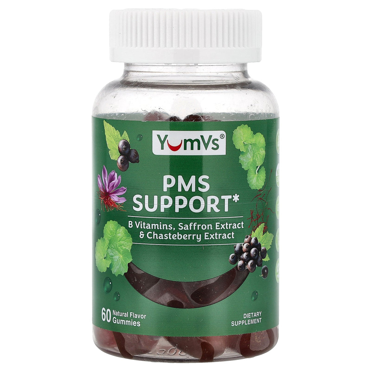 YumVs, PMS Suport Gummies, Natural, 60 Gummies