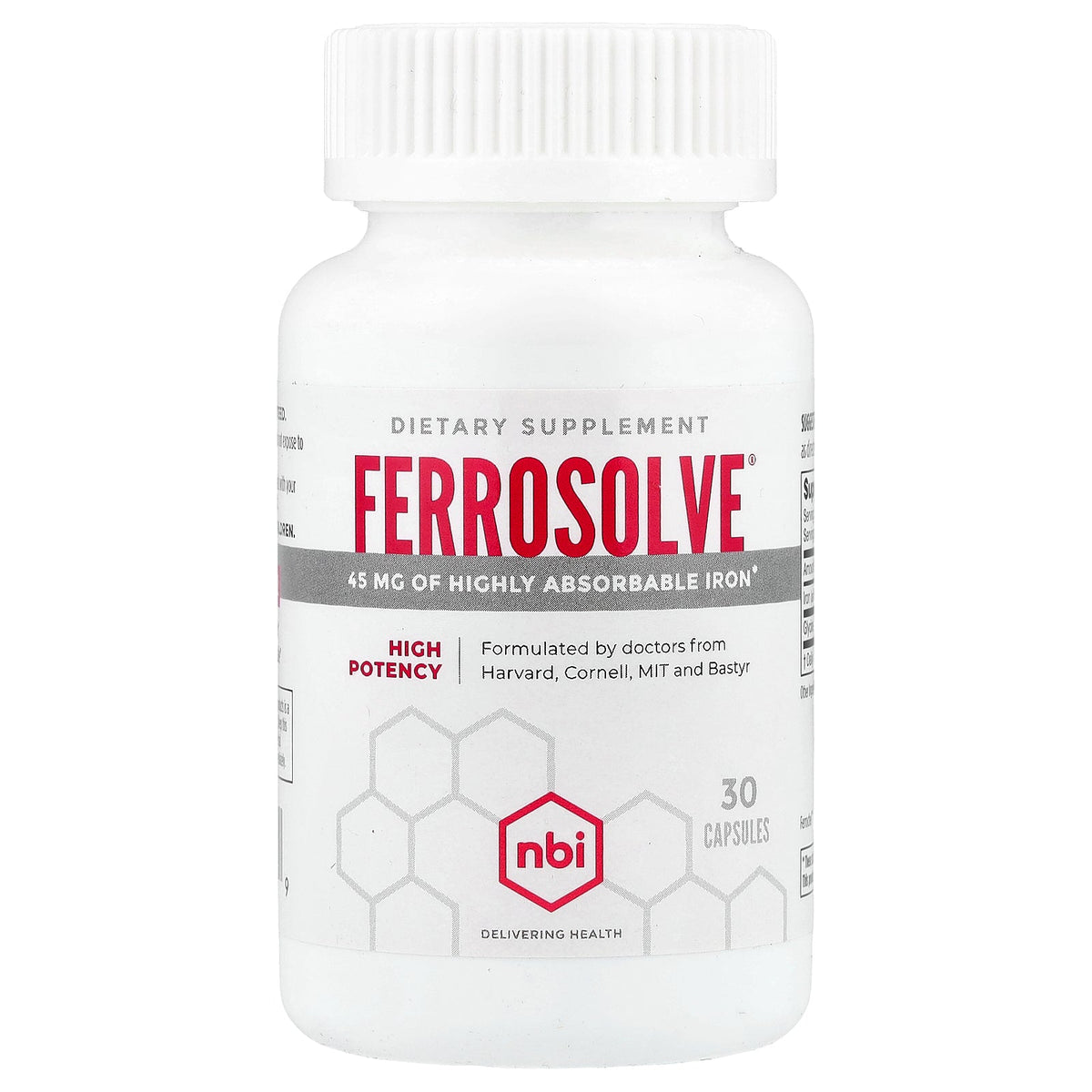 NBI, Ferrosolve®, High Potency, 30 Capsules
